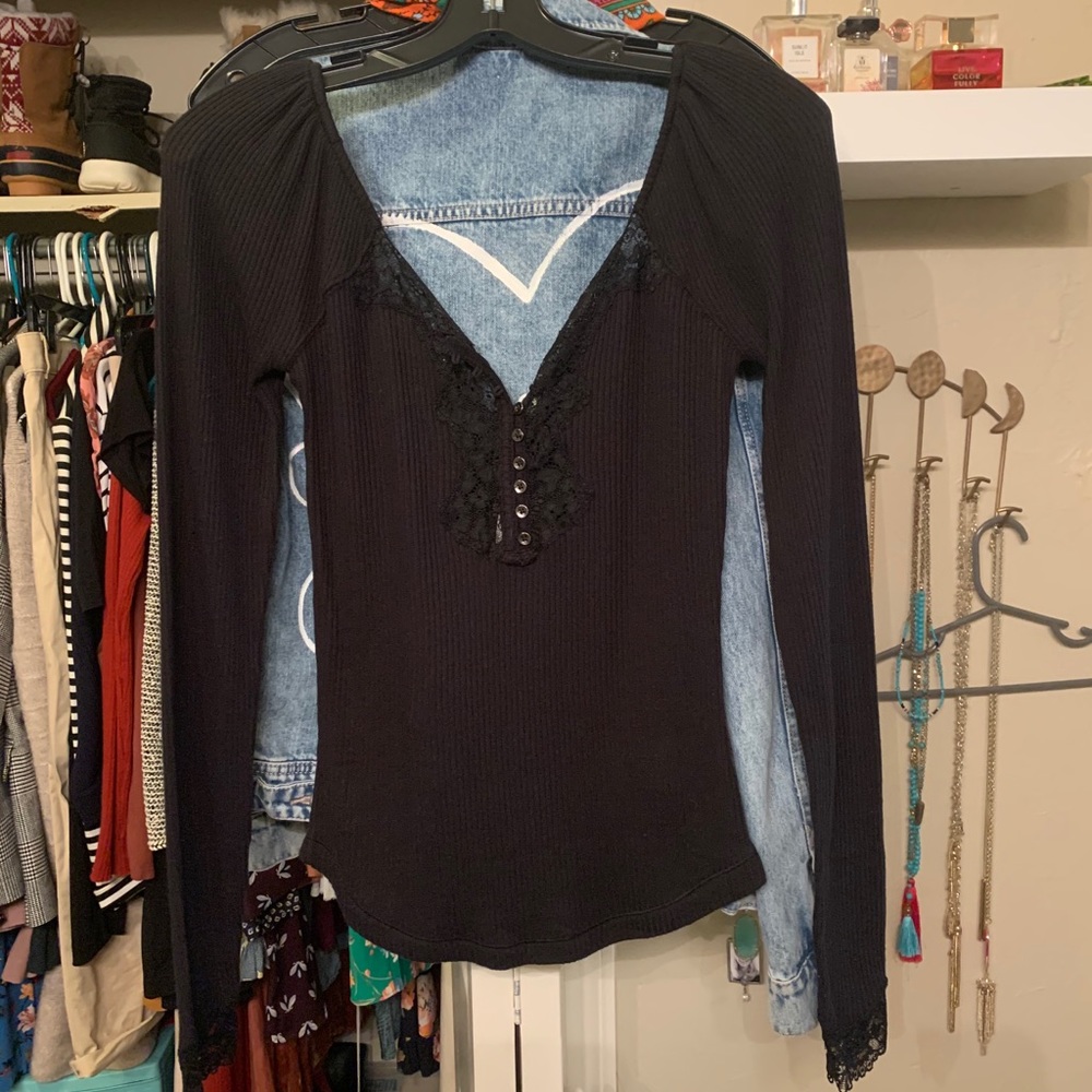 NWT Free People Lace Detail Top
